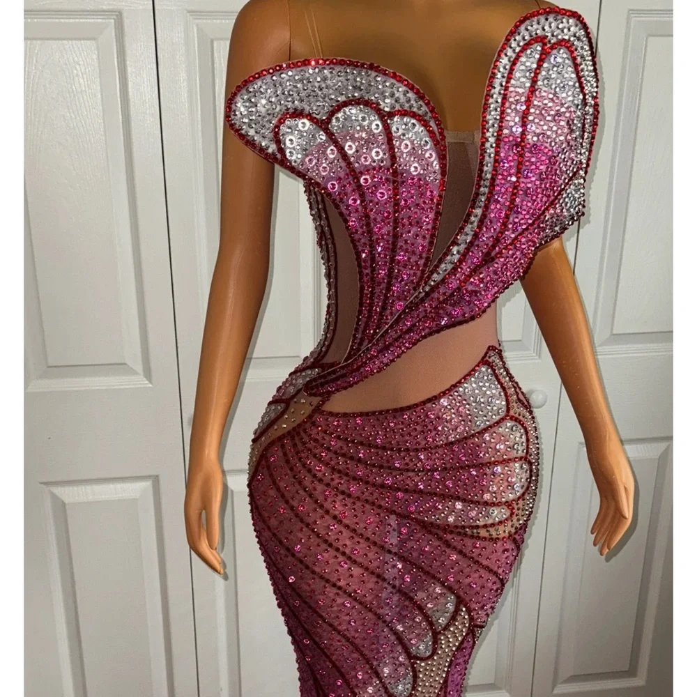 Glamorous Strapless Pink and Red Dress - Picture 2 of 3